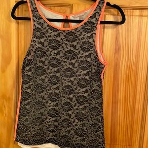 Banana Republic Neon Trim Lace Tank
